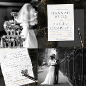 シックモダンブラック&ホワイトタイポグラフィ 招待状ベリーバンド