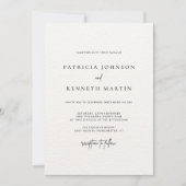 シックモダンブラック&ホワイトテクスチャ結婚ズ 招待状 (正面)