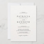 シックモダンブラック&ホワイトテクスチャ結婚ズ 招待状 (正面)