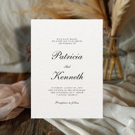 シックモダンブラック&ホワイトテクスチャ結婚ズ 招待状