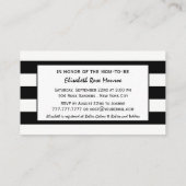 シックモダンブラック&ホワイトベビーシャワーチケット エンクロージャーカード (裏面)