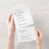 シックモダンブラック&ホワイト結婚ズ オールインワン招待状 (貼ってはがせる)