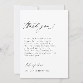 シックモダンブラック&ホワイト結婚ズ サンキューカード