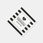 シックモダンブラック&ホワイト結婚ズ スタンダードカクテルナプキン (角)