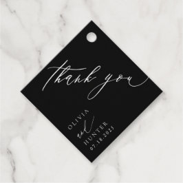 シックモダンブラック&ホワイト結婚ズ フェイバータグ