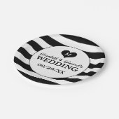 シックモダンブラック&ホワイト結婚ズ ペーパープレート (アングル)