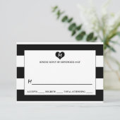 シックモダンブラック&ホワイト結婚ズ 出欠カード (スタンド正面)