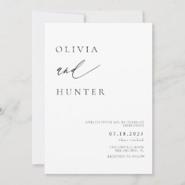 シックモダンブラック&ホワイト結婚ズ 招待状