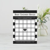 シックモダンブラック&ホワイト赤ちゃんシャワービンゴ 招待状 (スタンド正面)