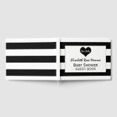 シックモダンブラック&ホワイト赤ちゃんシャワー ゲストブック (全面)