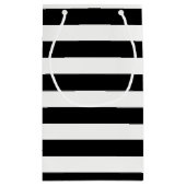 シックモダンブラック&ホワイト赤ちゃんシャワー スモールペーパーバッグ (裏面)