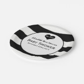 シックモダンブラック&ホワイト赤ちゃんシャワー ペーパープレート (アングル)