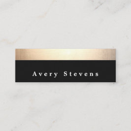 シックモダンブラック&金ゴールドストライプの スキニー名刺