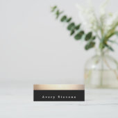 シックモダンブラック&金ゴールドストライプの スキニー名刺 (スタンド正面)