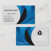 シックモダンブルーとホワイト 名刺 (正面/裏面)
