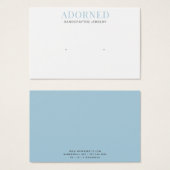 シックモダンブルーイヤリングジュエリーディスプレイカード (正面&裏面)