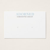 シックモダンブルーイヤリングジュエリーディスプレイカード (正面)