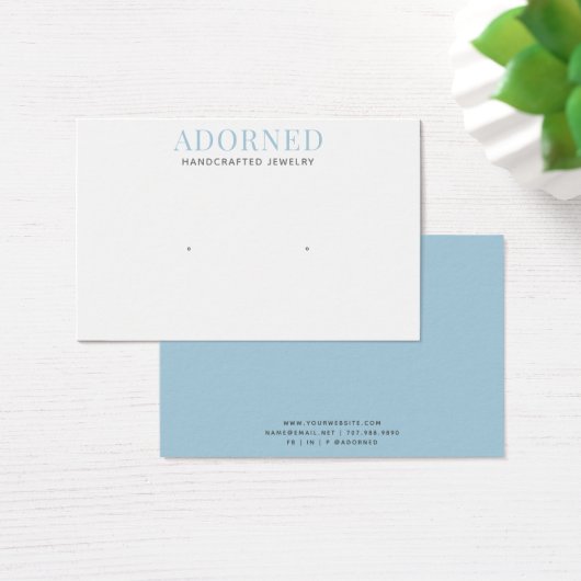 シックモダンブルーイヤリングジュエリーディスプレイカード (デスク)