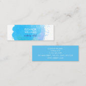 シックモダンブルーウォーターカラーブロスクエア スキニー名刺 (正面/裏面)