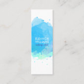 シックモダンブルーウォーターカラーブロスクエア スキニー名刺 (正面)