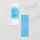 シックモダンブルーウォーターカラーブロスクエア スキニー名刺 (正面/裏面)