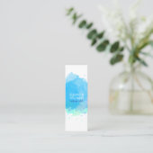 シックモダンブルーウォーターカラーブロスクエア スキニー名刺 (スタンド正面)