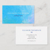 シックモダンブルーウォーター色 名刺 (正面/裏面)