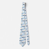 シックモダンブルーハートバレンタインデー ネクタイ (正面)