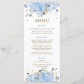 シックモダンブルーフローラバルーン赤ちゃんシャワーメニュー プログラム (正面)