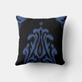 シックモダンブルーブラックダマスクイカット枕 クッション (裏面)