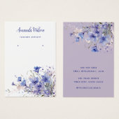 シックモダンブルーベルフローライヤリング表示カード (正面&裏面)