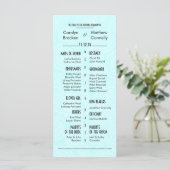 シックモダンブルーペイズリー結婚式 プログラム (スタンド正面)