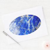 シックモダンブルーマーブルストーン 楕円形シール (封筒)