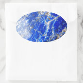 シックモダンブルーマーブルストーン 楕円形シール (バッグ)