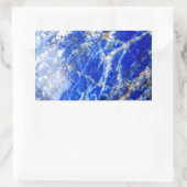 シックモダンブルーマーブルストーン 長方形シール (バッグ)