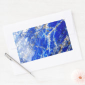 シックモダンブルーマーブルストーン 長方形シール (封筒)