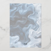 シックモダンブルー予測できなパステル 箔招待状 (裏面)