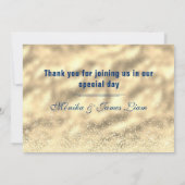 シックモダンブルー王室の金ゴールドグリッタードリップ サンキューカード (裏面)