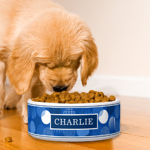 シックモダンブルー白水玉模様パターン名 ボウル