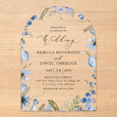 シックモダンブルー結婚ズ アクリル招待状 (正面)