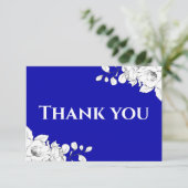 シックモダンブ王室のルーホワイトフローラ サンキューカード (スタンド正面)