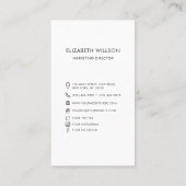 シックモダンプロフェッショナルアーチフレームフォトQRコード 名刺 (裏面)