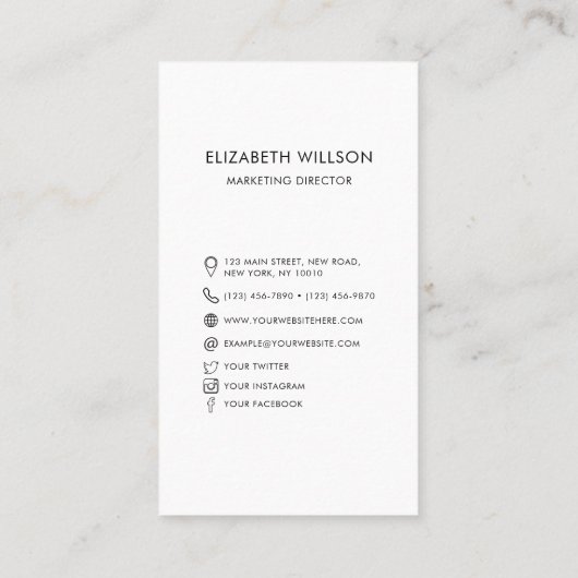 シックモダンプロフェッショナルアーチフレームフォトQRコード 名刺 (裏面)