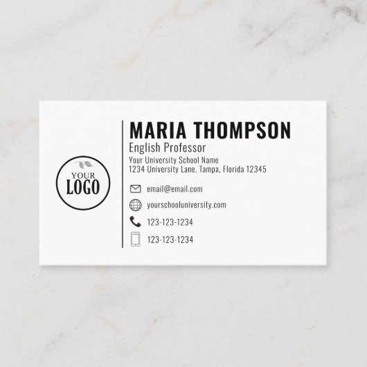 シックモダンプロフェッショナルミニマリストロゴ写真 名刺 (正面)