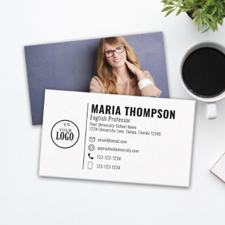 シックモダンプロフェッショナルミニマリストロゴ写真 名刺