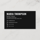 シックモダンプロフェッショナルミニマルシンプルリスト 名刺 (正面)