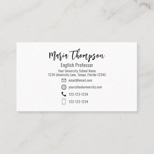 シックモダンプロフェッショナルミニマル写真シンプル 名刺 (正面)