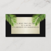 シックモダンプロフェッショナル、ブラック、パーム葉 名刺 (裏面)