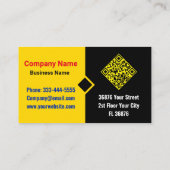 シックモダンプロフェッショナル（QRコード）ブラック金ゴールド 名刺 (裏面)