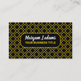 シックモダンプロフェッショナル（QRコード）ブラック金ゴールド 名刺